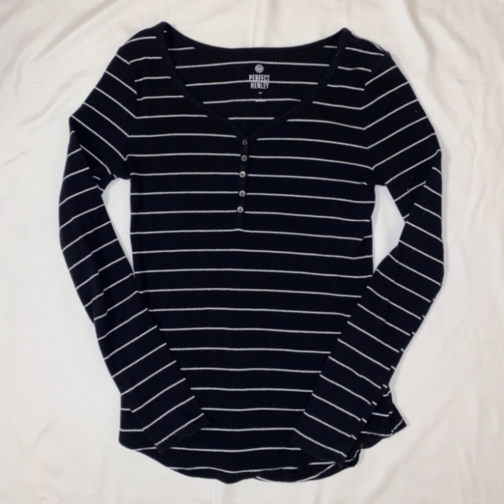 Perfect Henley Button Up Long Sleeve Shirt